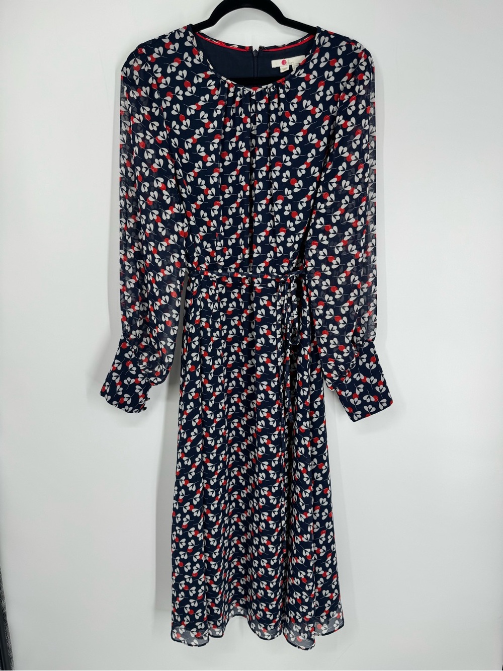 Boden Alba Midi Dress Floral Cotton Smocked A-Line Casual Size 10R - Picture 5 of 15